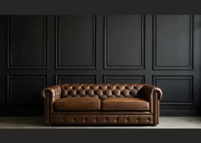 Modern wall paneling interior design with wooden textures and elegant lighting – Chennai home and office.